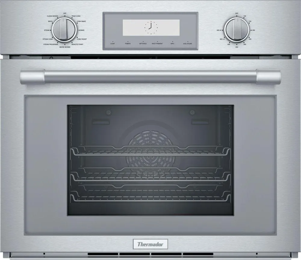 Thermador PODS301B Steam Convection 30'' Stainless Steel Single Wall Ovens single oven with self-cleaning feature