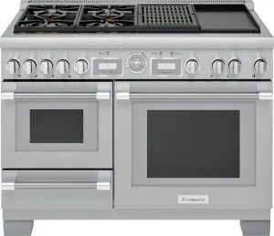 Thermador PRD48WCSGU 48-Inch Pro Grand Commercial Depth Dual Fuel Steam Range Professional Ranges commercial oven for home kitchen