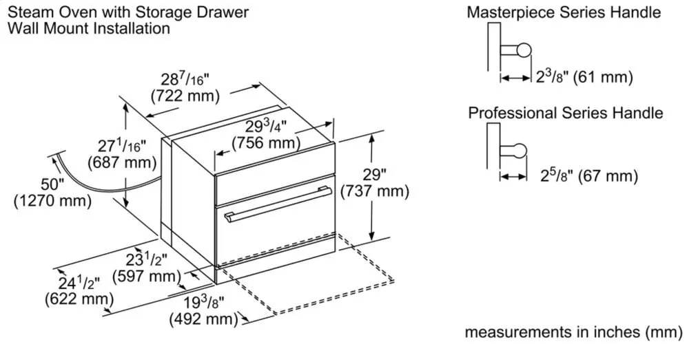 Thermador SDS30WC 30-Inch Storage Drawer Short With Push To Open