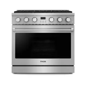 Thor Kitchen ARG36 36 Inch Contemporary Professional Gas Range In Stainless Steel - Arg36 Arg36Lp Professional Ranges 6 burner professional gas range