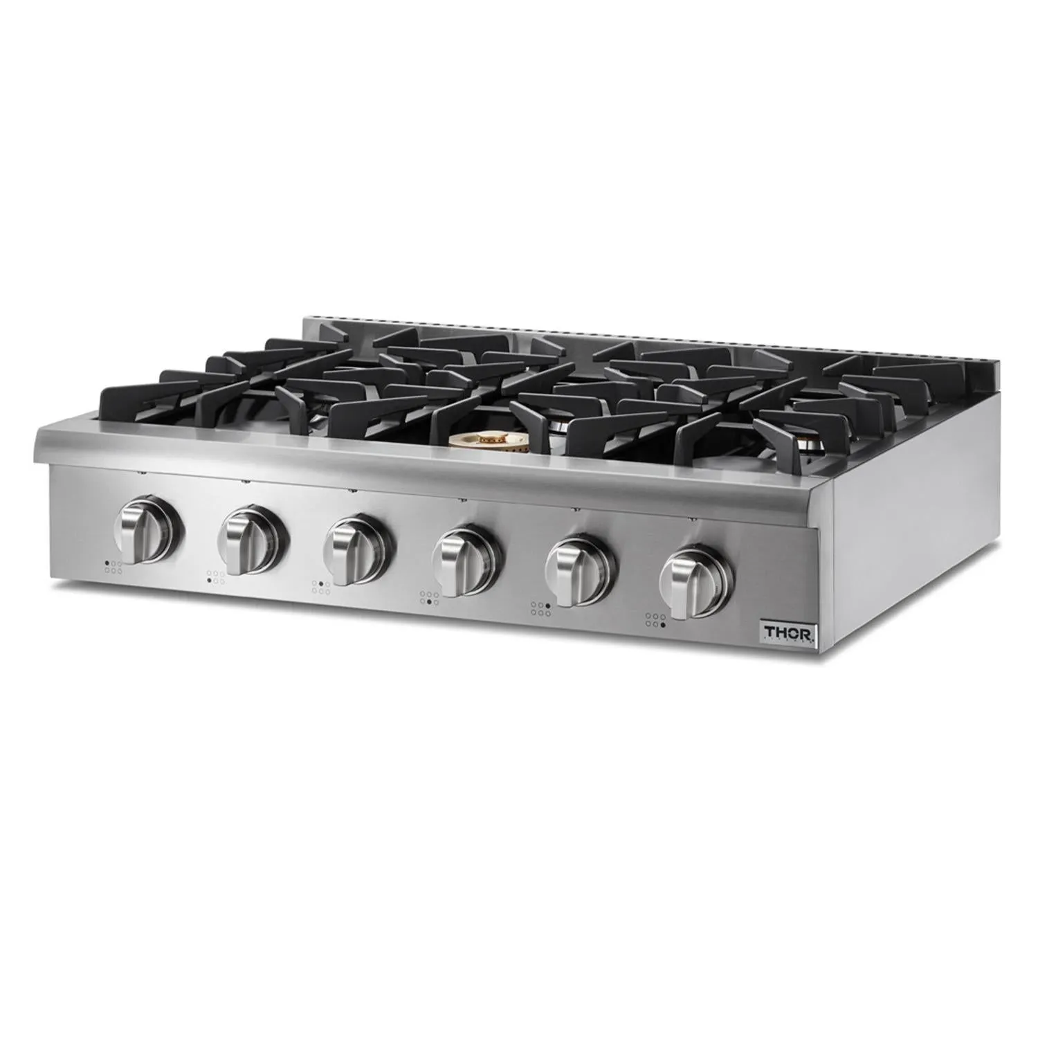 Thor Kitchen HRT3618ULP 36 Inch Professional Gas Rangetop In Stainless Steel - Liquid Propane Gas 4 burner gas range for kitchen