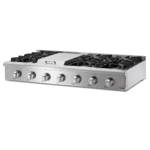 Thor Kitchen HRT4806ULP 48 Inch Professional Gas Rangetop In Stainless Steel - Liquid Propane Gas 4 burner gas range for kitchen