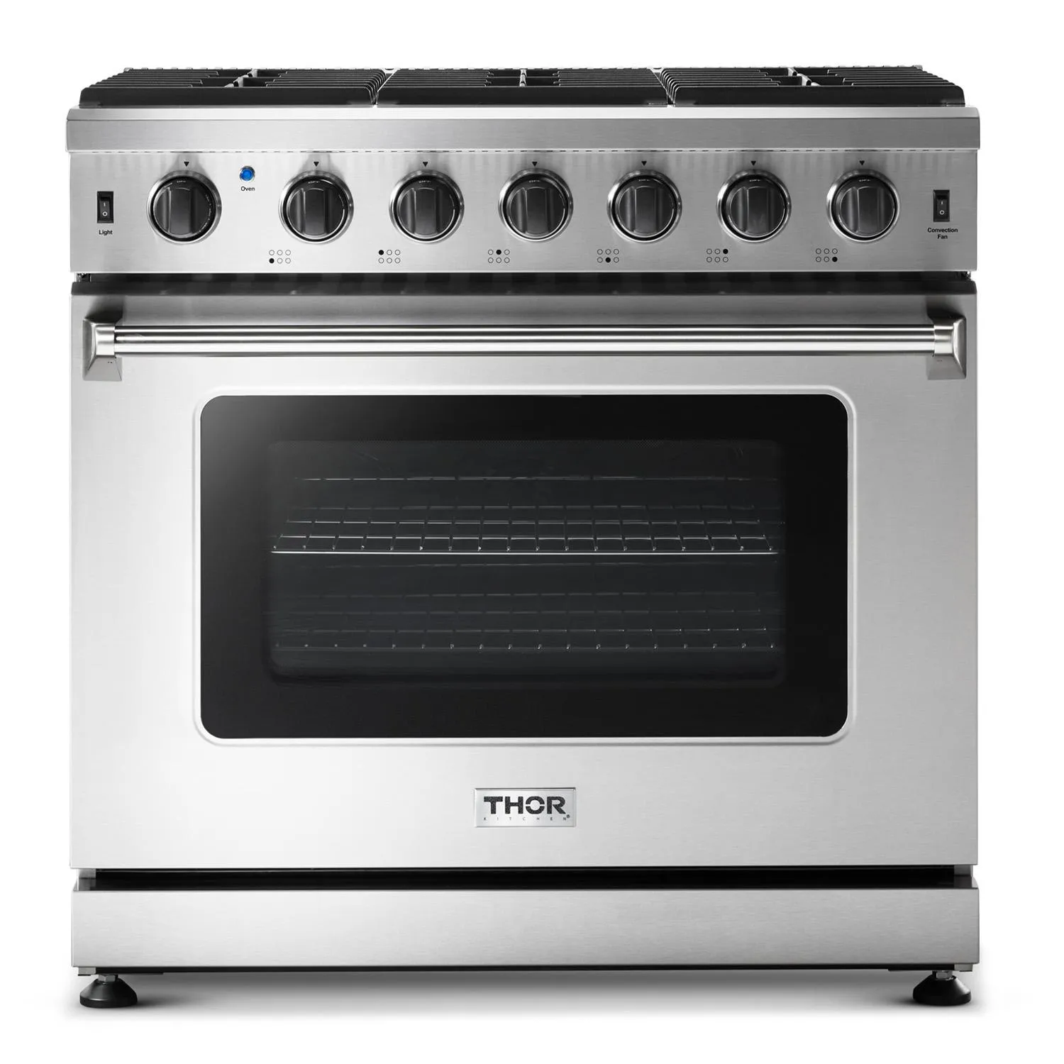 Thor Kitchen LRG3601ULP 36 Inch Gas Range In Stainless Steel - Liquid Propane Professional Ranges 6 burner professional gas range