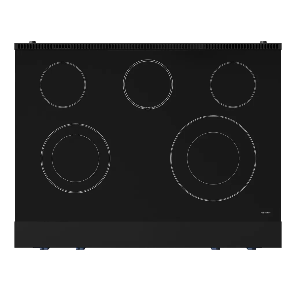 Thor Kitchen RSE36BBLU 36 Inch Professional Electric Range With Tilt Panel Touch Control In Black/Navy Blue Gordon Ramsay Series - Rse36B-Blu