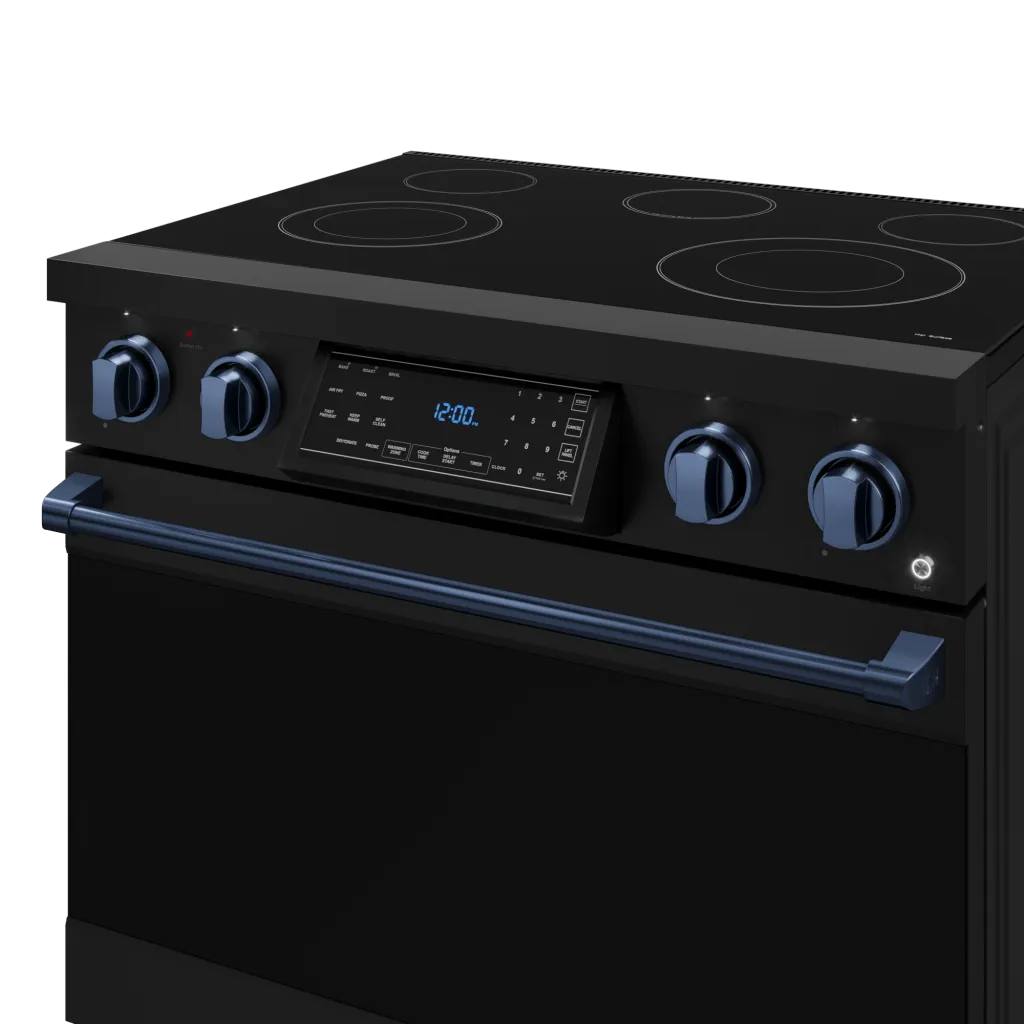 Thor Kitchen RSE36BBLU 36 Inch Professional Electric Range With Tilt Panel Touch Control In Black/Navy Blue Gordon Ramsay Series - Rse36B-Blu