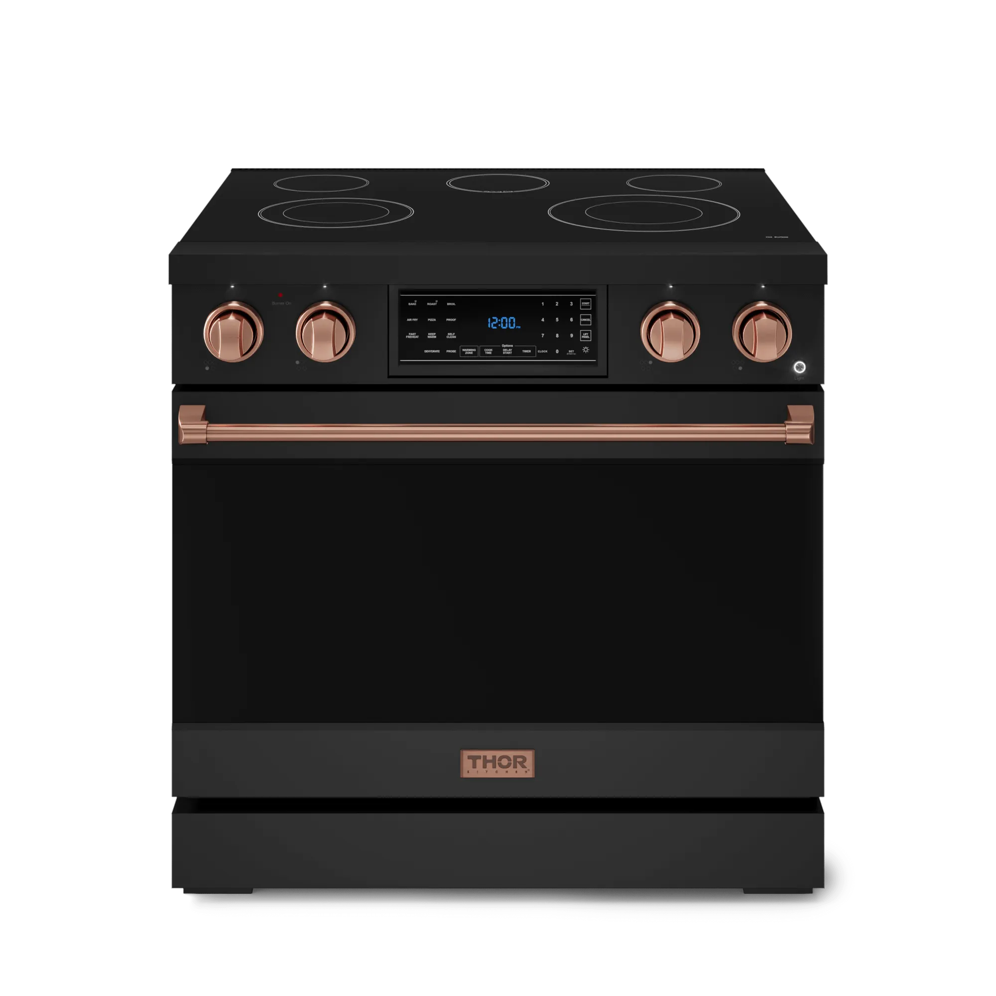 Thor Kitchen RSE36BRSG 36 Inch Professional Electric Range With Tilt Panel Touch Control In Black/Rose Gold Gordon Ramsay Series - Rse36B-Rsg Freestanding Ranges freestanding dual fuel range 30 inch