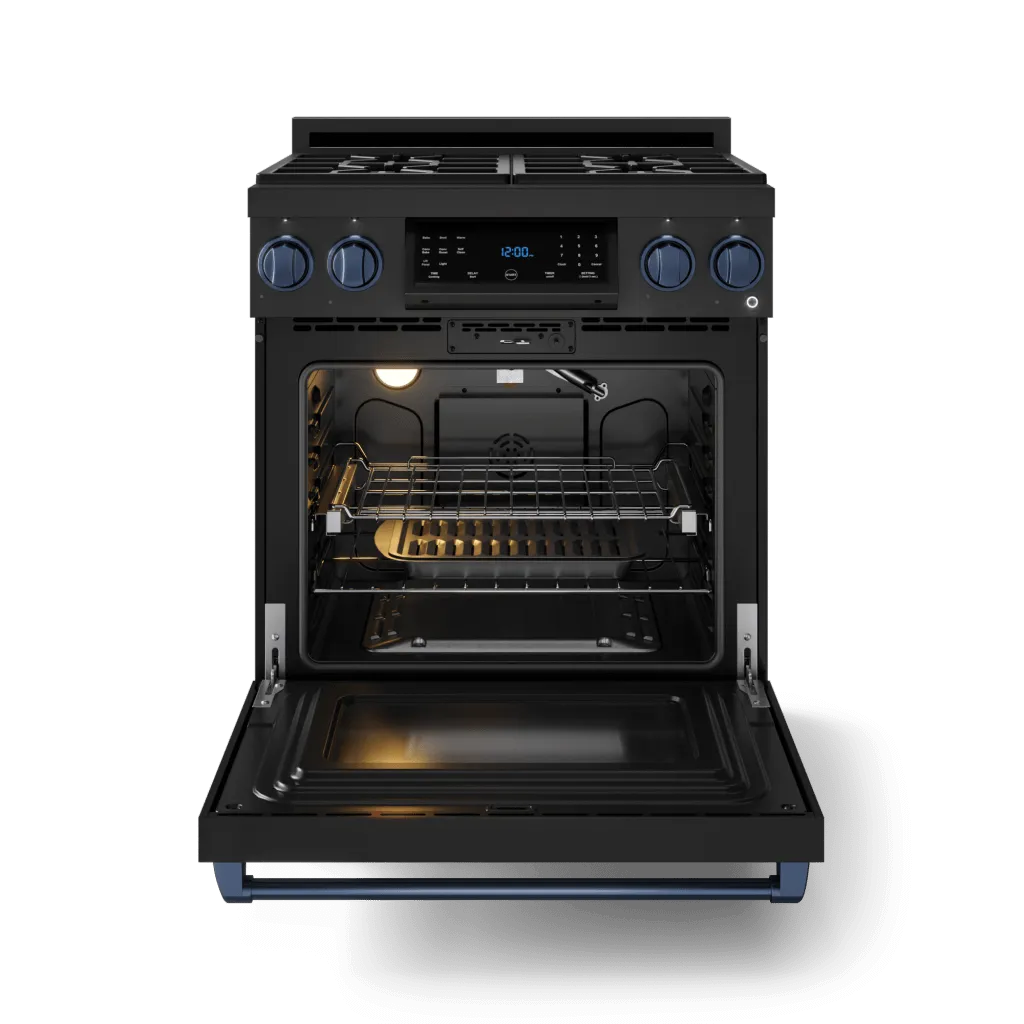 Thor Kitchen RSG30BBLU 30 Inch Professional Gas Range With Tilt Panel Touch Control In Matte Black/Blue Gordon Ramsay Series - Rsg30B-Blu