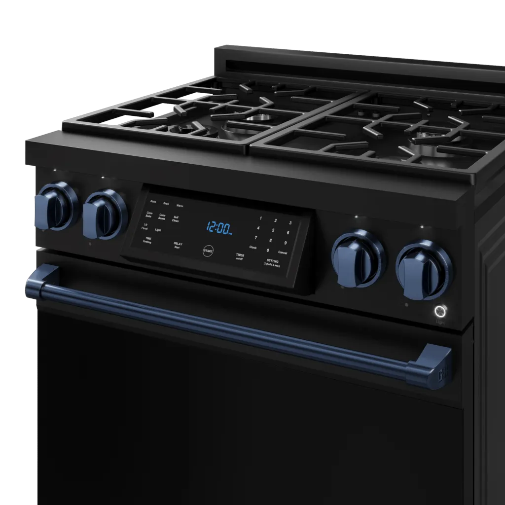 Thor Kitchen RSG30BBLU 30 Inch Professional Gas Range With Tilt Panel Touch Control In Matte Black/Blue Gordon Ramsay Series - Rsg30B-Blu