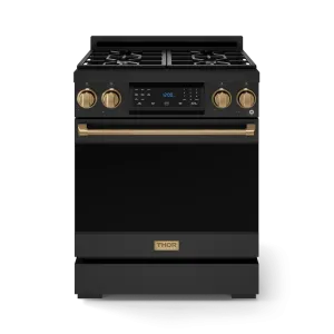 Thor Kitchen RSG30BBRZ 30 Inch Professional Gas Range With Tilt Panel Touch Control In Matte Black/Bronze Gordon Ramsay Series - Rsg30B-Brz Professional Ranges dual fuel professional range 36 inch