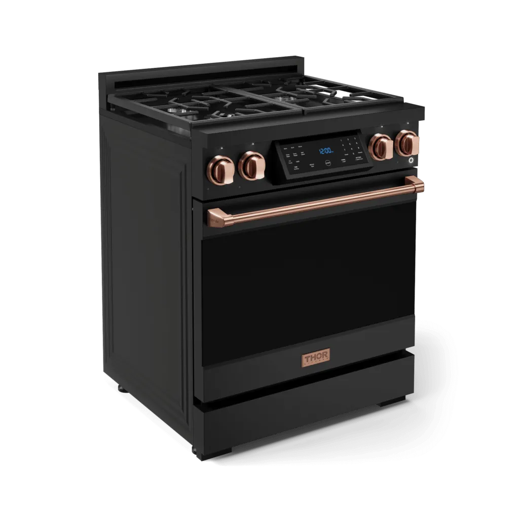 Thor Kitchen RSG30BLPRSG 30 Inch Professional Lp Range With Tilt Panel Touch Control In Matte Black/Rose Gold Gordon Ramsay Series - Rsg30Blp-Rsg