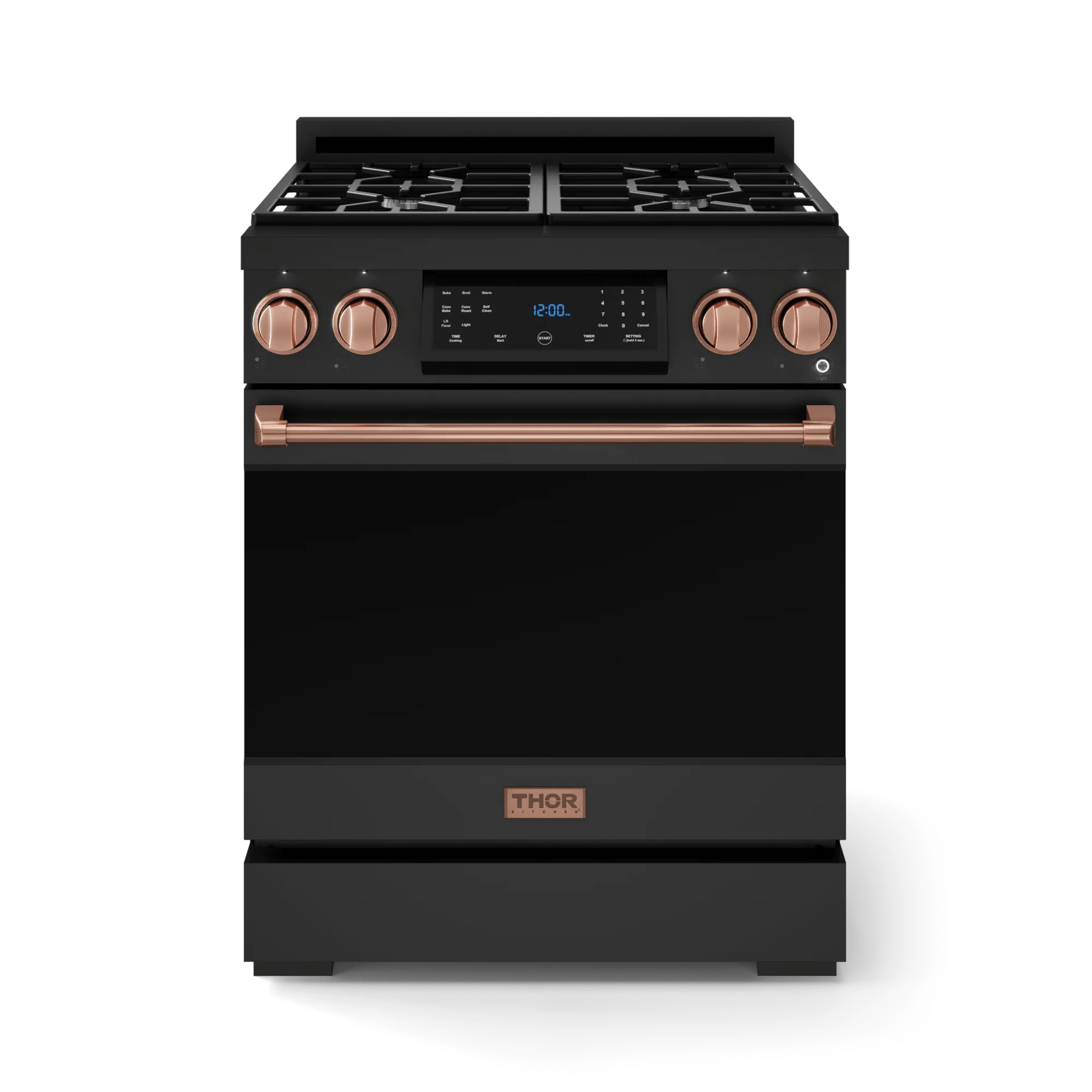 Thor Kitchen RSG30BLPRSG 30 Inch Professional Lp Range With Tilt Panel Touch Control In Matte Black/Rose Gold Gordon Ramsay Series - Rsg30Blp-Rsg Professional Ranges dual fuel professional range 36 inch