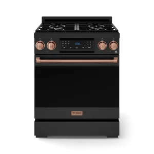 Thor Kitchen RSG30BLPRSG 30 Inch Professional Lp Range With Tilt Panel Touch Control In Matte Black/Rose Gold Gordon Ramsay Series - Rsg30Blp-Rsg Professional Ranges dual fuel professional range 36 inch