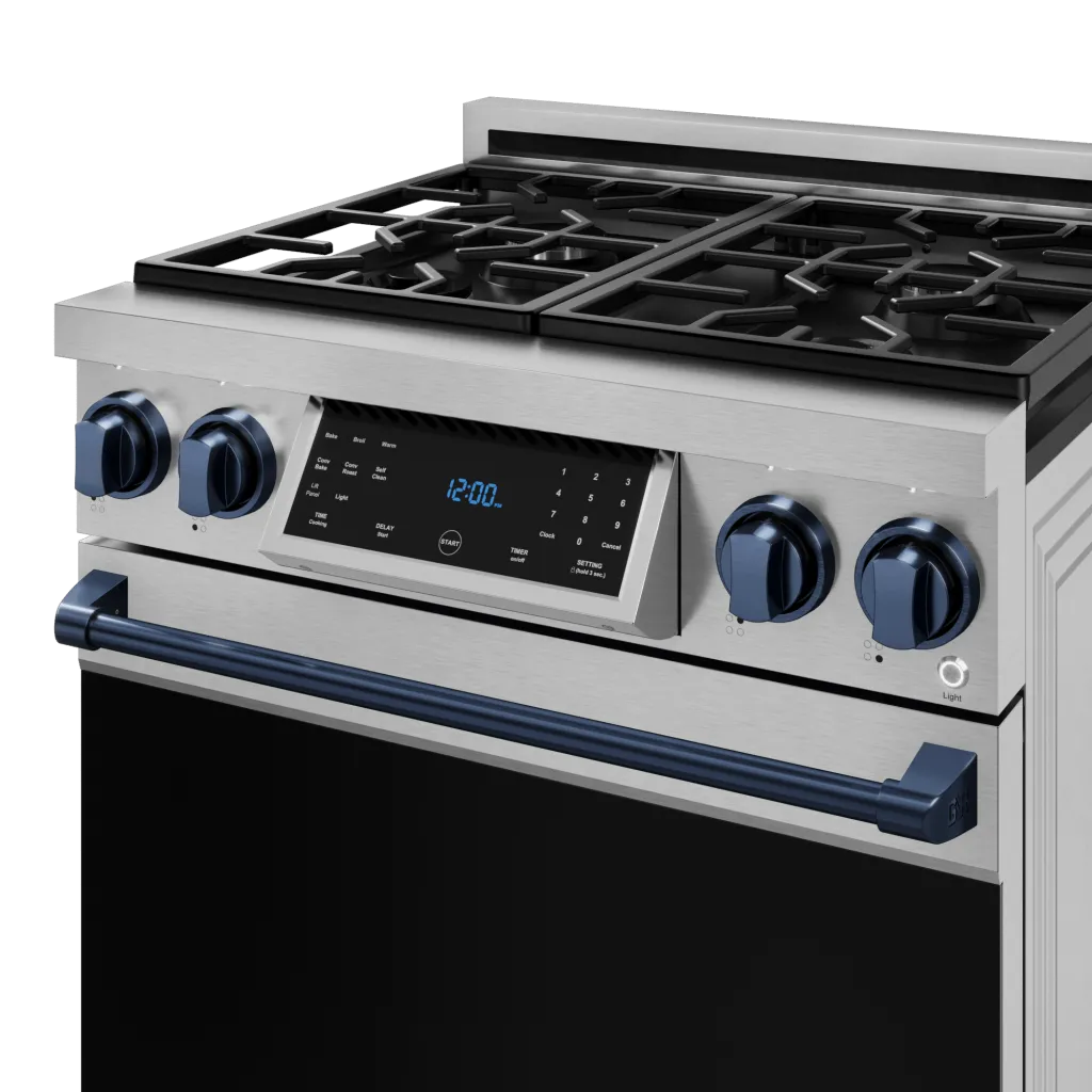 Thor Kitchen RSG30BLU 30 Inch Professional Gas Range With Tilt Panel Touch Control In Stainless Steel/Blue Gordon Ramsay Series - Rsg30-Blu
