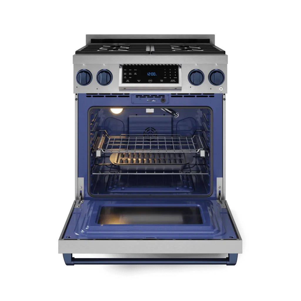 Thor Kitchen RSG30BLU 30 Inch Professional Gas Range With Tilt Panel Touch Control In Stainless Steel/Blue Gordon Ramsay Series - Rsg30-Blu
