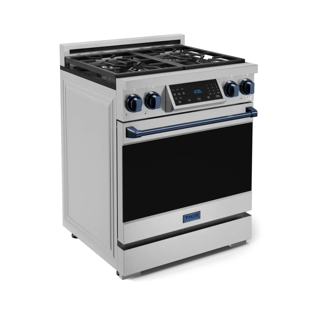 Thor Kitchen RSG30BLU 30 Inch Professional Gas Range With Tilt Panel Touch Control In Stainless Steel/Blue Gordon Ramsay Series - Rsg30-Blu