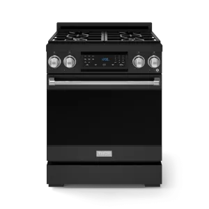 Thor Kitchen RSG30BSS 30 Inch Professional Gas Range With Tilt Panel Touch Control In Matte Black/Stainless Steel Gordon Ramsay Series - Rsg30B-Ss Professional Ranges dual fuel professional range 36 inch