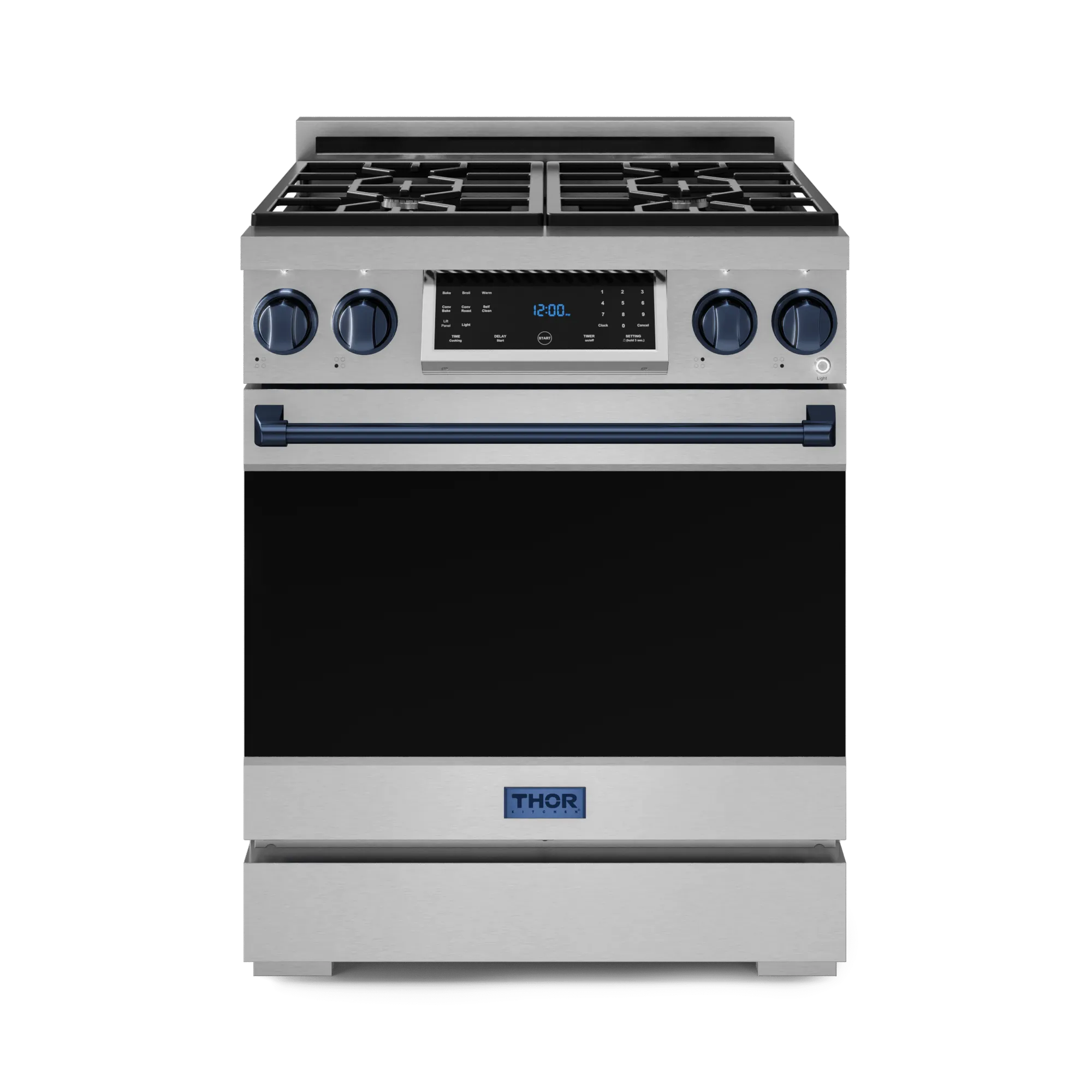 Thor Kitchen RSG30LPBLU 30 Inch Professional Lp Range With Tilt Panel Touch Control In Stainless Steel/Blue Gordon Ramsay Series - Rsg30Lp-Blu Professional Ranges dual fuel professional range 36 inch