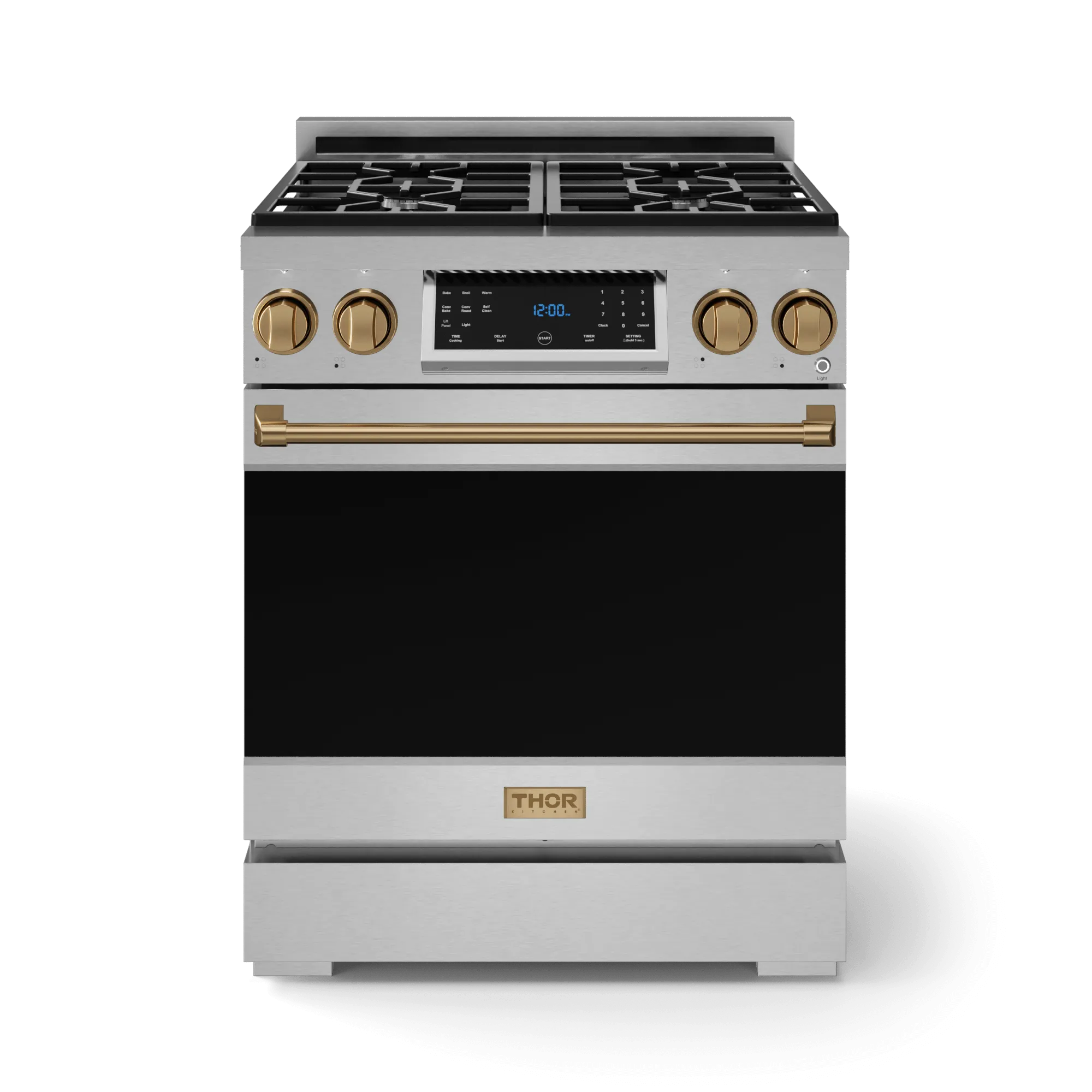 Thor Kitchen RSG30LPBRZ 30 Inch Professional Lp Range With Tilt Panel Touch Control In Stainless Steel/Bronze Gordon Ramsay Series - Rsg30Lp-Brz Professional Ranges dual fuel professional range 36 inch