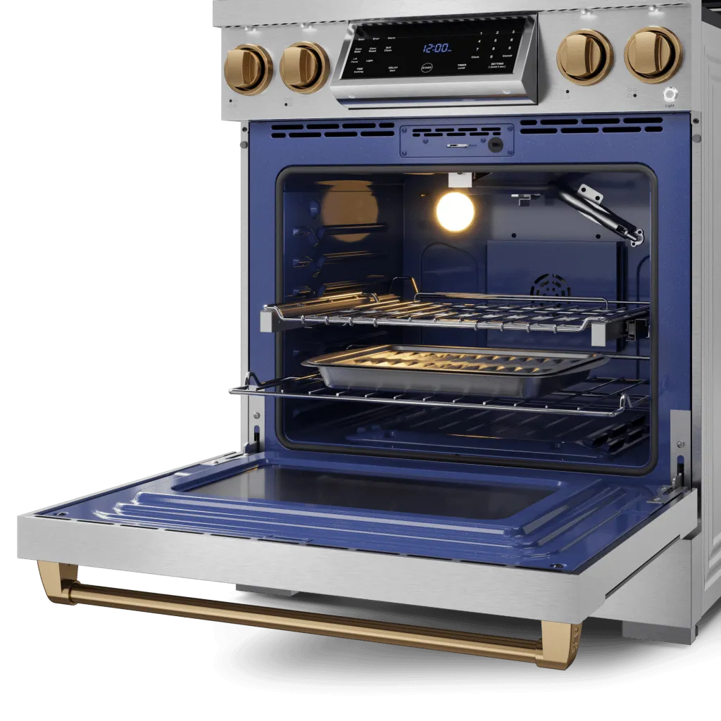 Thor Kitchen RSG30LPBRZ 30 Inch Professional Lp Range With Tilt Panel Touch Control In Stainless Steel/Bronze Gordon Ramsay Series - Rsg30Lp-Brz