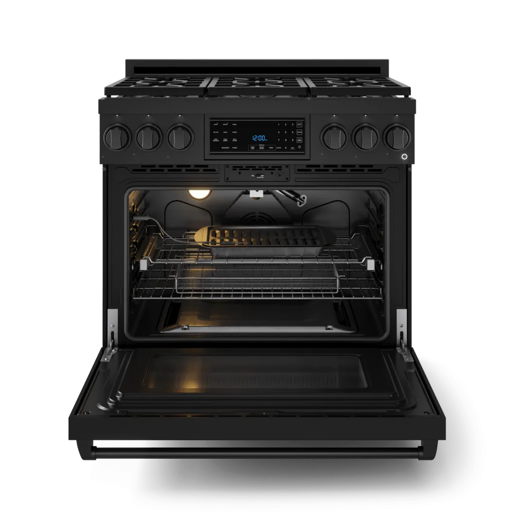 Thor Kitchen RSG36B 36 Inch Professional Gas Range With Tilt Panel Touch Control In Black Gordon Ramsay Series - Rsg36B
