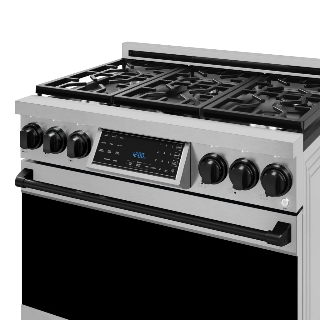 Thor Kitchen RSG36BLK 36 Inch Professional Gas Range With Tilt Panel Touch Control In Stainless Steel/Black Gordon Ramsay Series - Rsg36-Blk