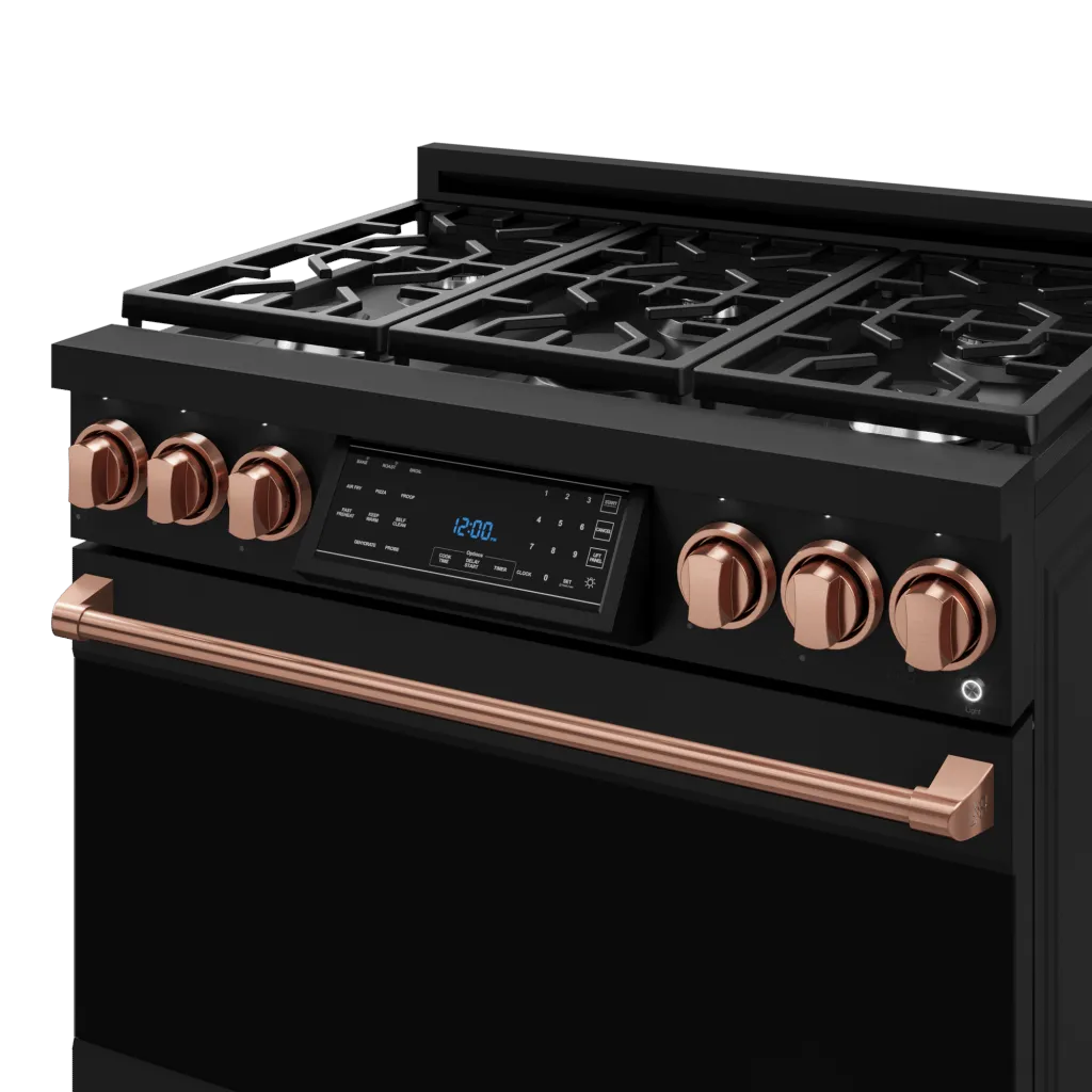 Thor Kitchen RSG36BRSG 36 Inch Professional Gas Range With Tilt Panel Touch Control In Black/Rose Gold Gordon Ramsay Series - Rsg36B-Rsg