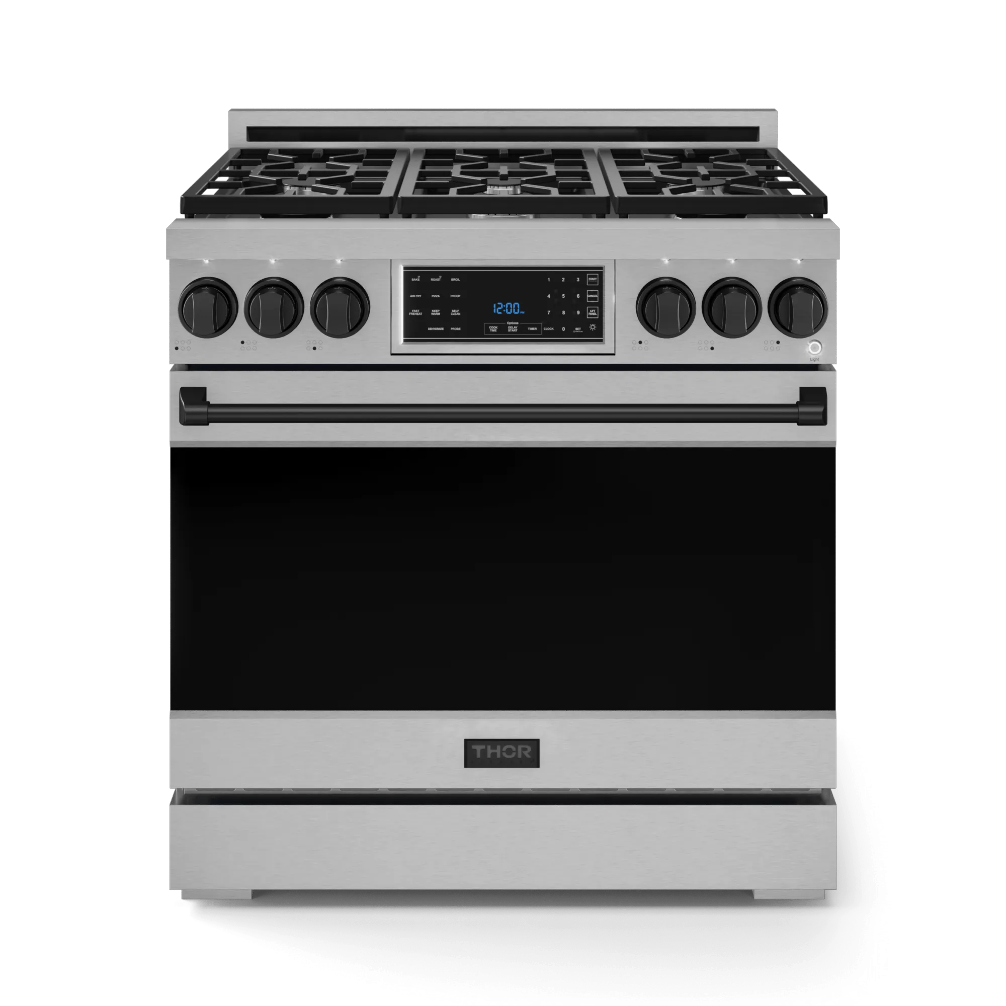 Thor Kitchen RSG36LPBLK 36 Inch Professional Lp Range With Tilt Panel Touch Control In Stainless Steel/Black Gordon Ramsay Series - Rsg36Lp-Blk Professional Ranges dual fuel professional range 36 inch