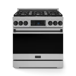 Thor Kitchen RSG36LPBLK 36 Inch Professional Lp Range With Tilt Panel Touch Control In Stainless Steel/Black Gordon Ramsay Series - Rsg36Lp-Blk Professional Ranges dual fuel professional range 36 inch