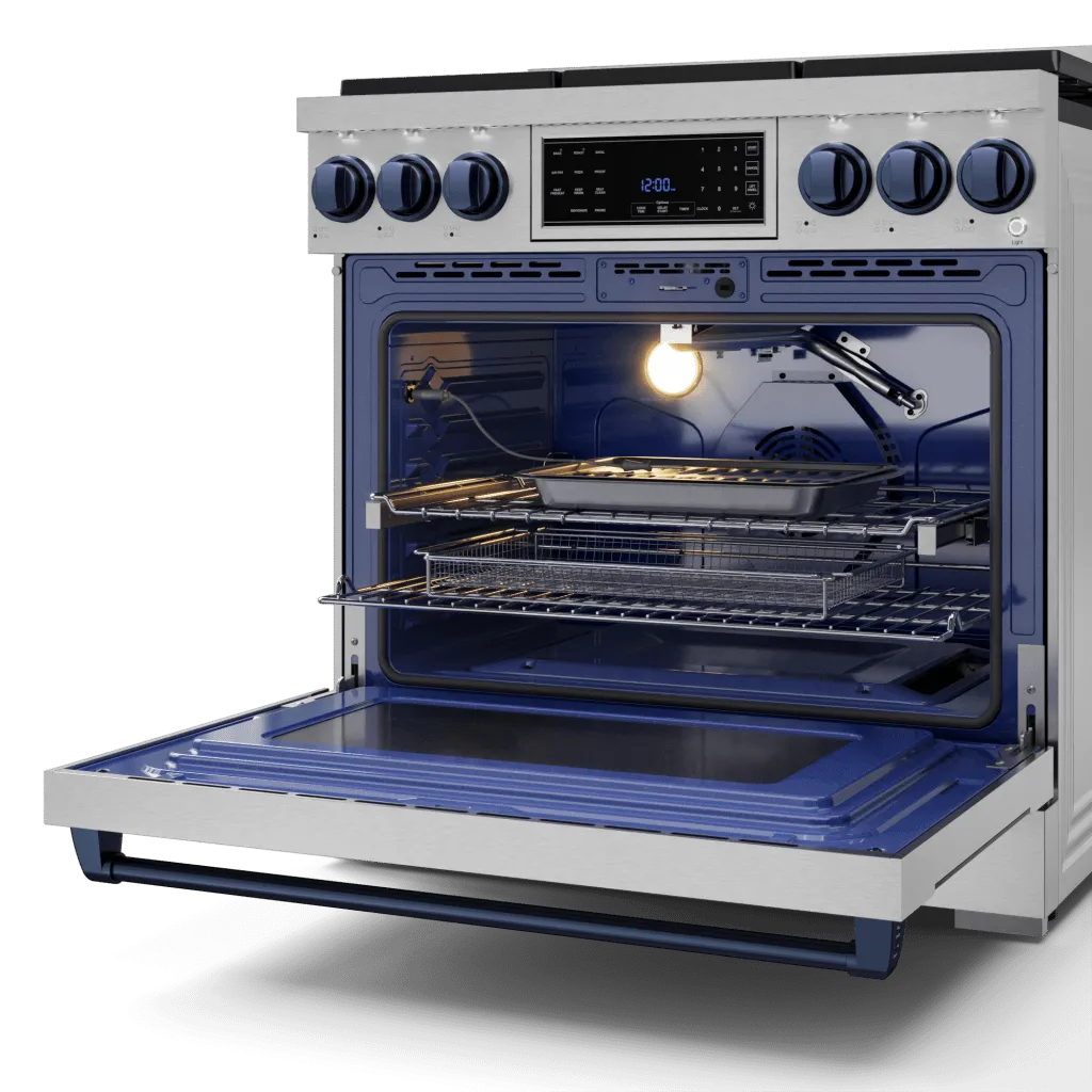 Thor Kitchen RSG36LPBLU 36 Inch Professional Lp Range With Tilt Panel Touch Control In Stainless Steel/Blue Gordon Ramsay Series - Rsg36Lp-Blu