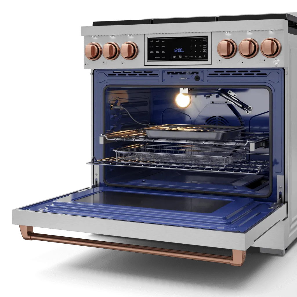 Thor Kitchen RSG36LPRSG 36 Inch Professional Lp Range With Tilt Panel Touch Control In Stainless Steel/Rose Gold Gordon Ramsay Series - Rsg36Lp-Rsg