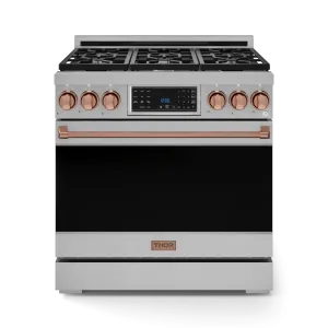 Thor Kitchen RSG36LPRSG 36 Inch Professional Lp Range With Tilt Panel Touch Control In Stainless Steel/Rose Gold Gordon Ramsay Series - Rsg36Lp-Rsg Professional Ranges dual fuel professional range 36 inch