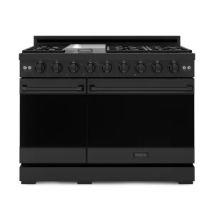 Thor Kitchen RSG48EB 48 Inch Professional Gas Range With Pro-Style Knobs In Black Gordon Ramsay Series - Rsg48Eb Professional Ranges dual fuel professional range 36 inch