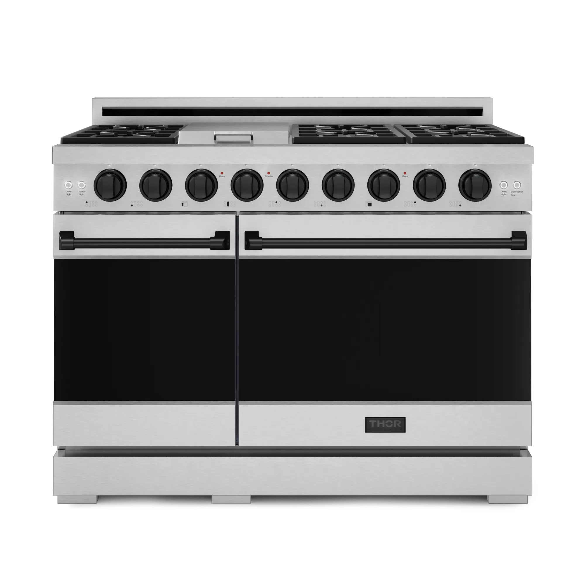 Thor Kitchen RSG48EBLK 48 Inch Professional Gas Range With Pro-Style Knobs In Stainless Steel/Black Gordon Ramsay Series - Rsg48E-Blk Professional Ranges dual fuel professional range 36 inch