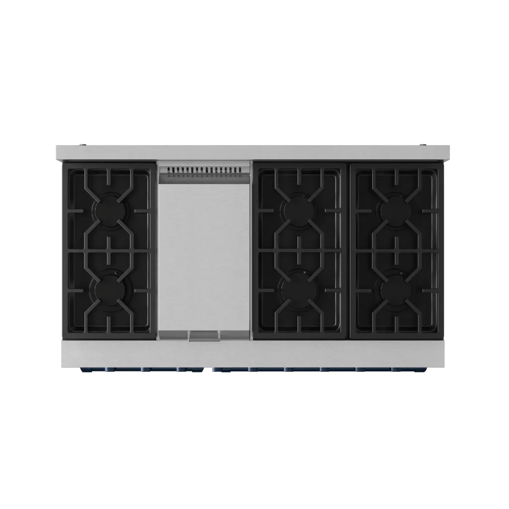 Thor Kitchen RSG48EBLU 48 Inch Professional Gas Range With Pro-Style Knobs In Stainless Steel/Blue Gordon Ramsay Series - Rsg48E-Blu
