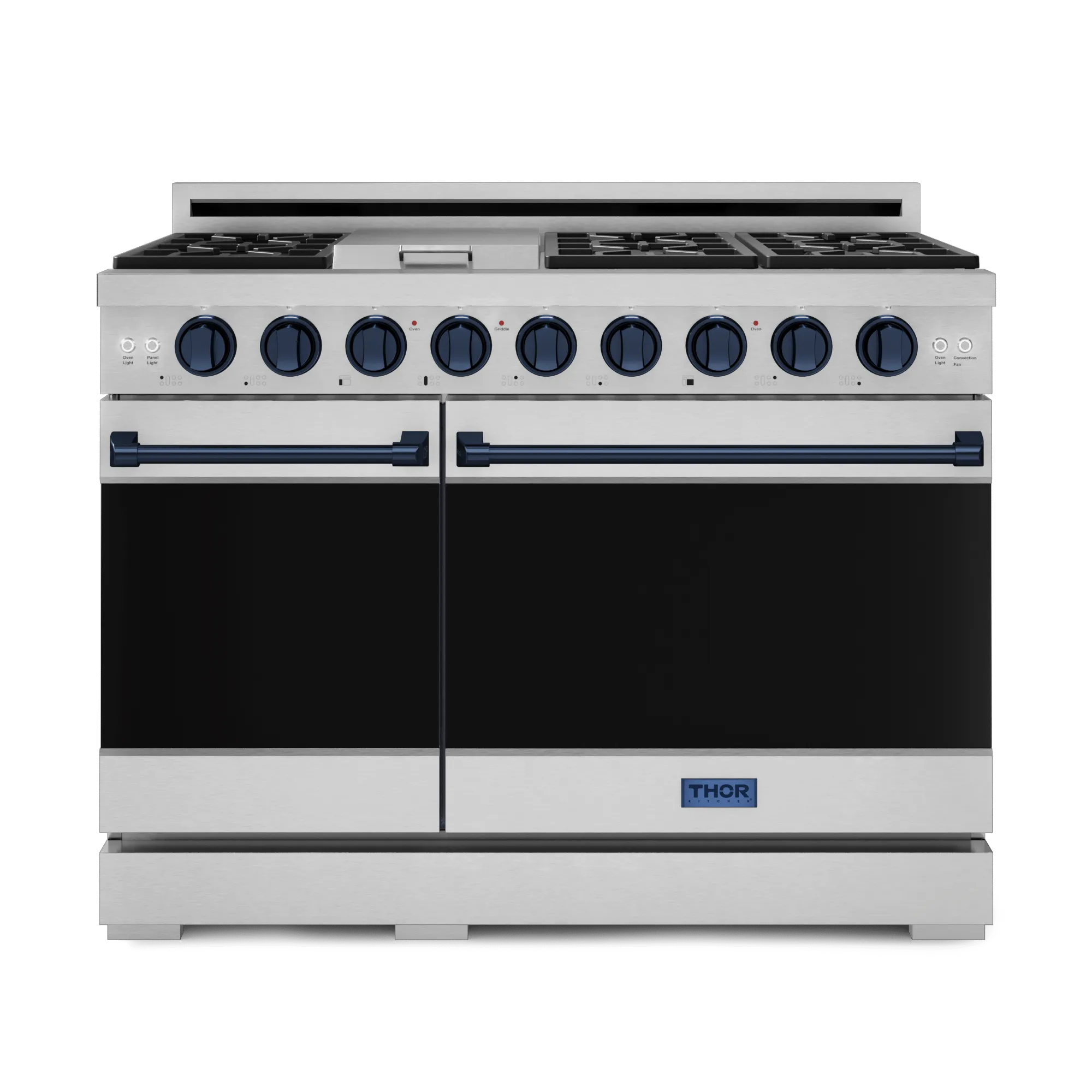 Thor Kitchen RSG48EBLU 48 Inch Professional Gas Range With Pro-Style Knobs In Stainless Steel/Blue Gordon Ramsay Series - Rsg48E-Blu Professional Ranges dual fuel professional range 36 inch