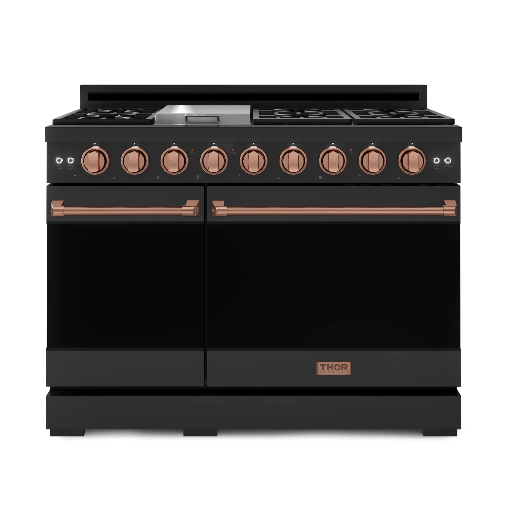 Thor Kitchen RSG48EBRSG 48 Inch Professional Gas Range With Tilt Panel Touch Control In Black/Rose Gold Gordon Ramsay Series - Rsg48Eb-Rsg Professional Ranges dual fuel professional range 36 inch