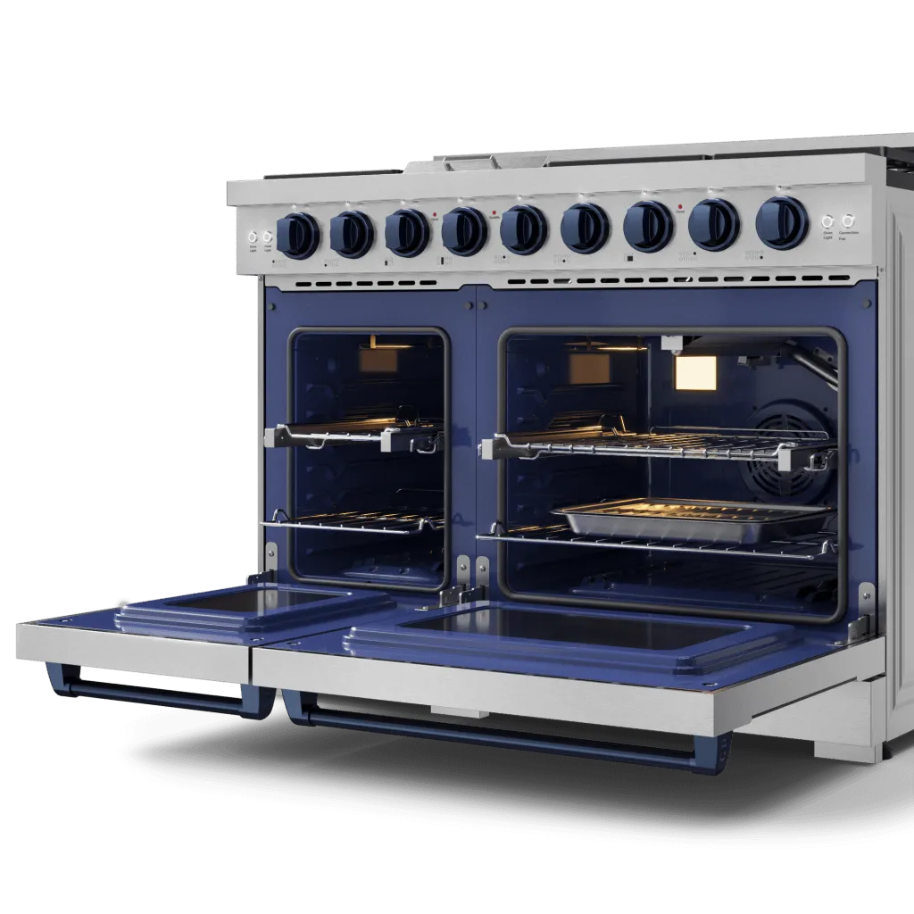 Thor Kitchen RSG48ELPBLU 48 Inch Professional Lp Range With Pro-Style Knobs In Stainless Steel/Blue Gordon Ramsay Series - Rsg48Elp-Blu