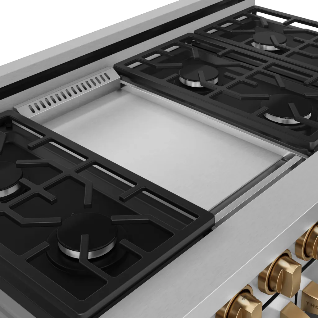Thor Kitchen RSG48ELPBRZ 48 Inch Professional Lp Range With Pro-Style Knobs In Stainless Steel/Bronze Gordon Ramsay Series - Rsg48Elp-Brz
