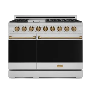 Thor Kitchen RSG48ELPBRZ 48 Inch Professional Lp Range With Pro-Style Knobs In Stainless Steel/Bronze Gordon Ramsay Series - Rsg48Elp-Brz Professional Ranges dual fuel professional range 36 inch