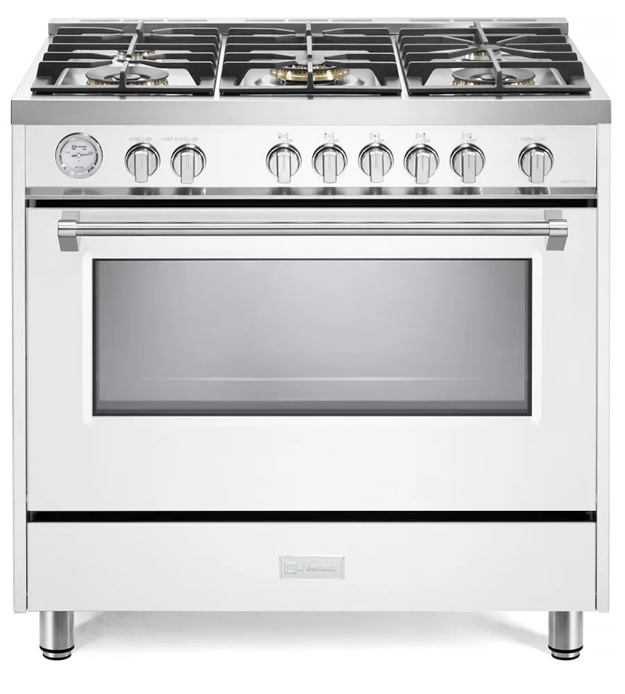 Verona VDFSGG365W White 36" Designer Gas Range Professional Ranges 6 burner professional gas range
