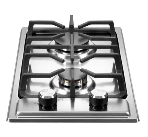 Verona VDGCT212FSS Verona 12" Designer Gas Cooktop - Brass Burners - Ss Gas 4 burner gas range for kitchen
