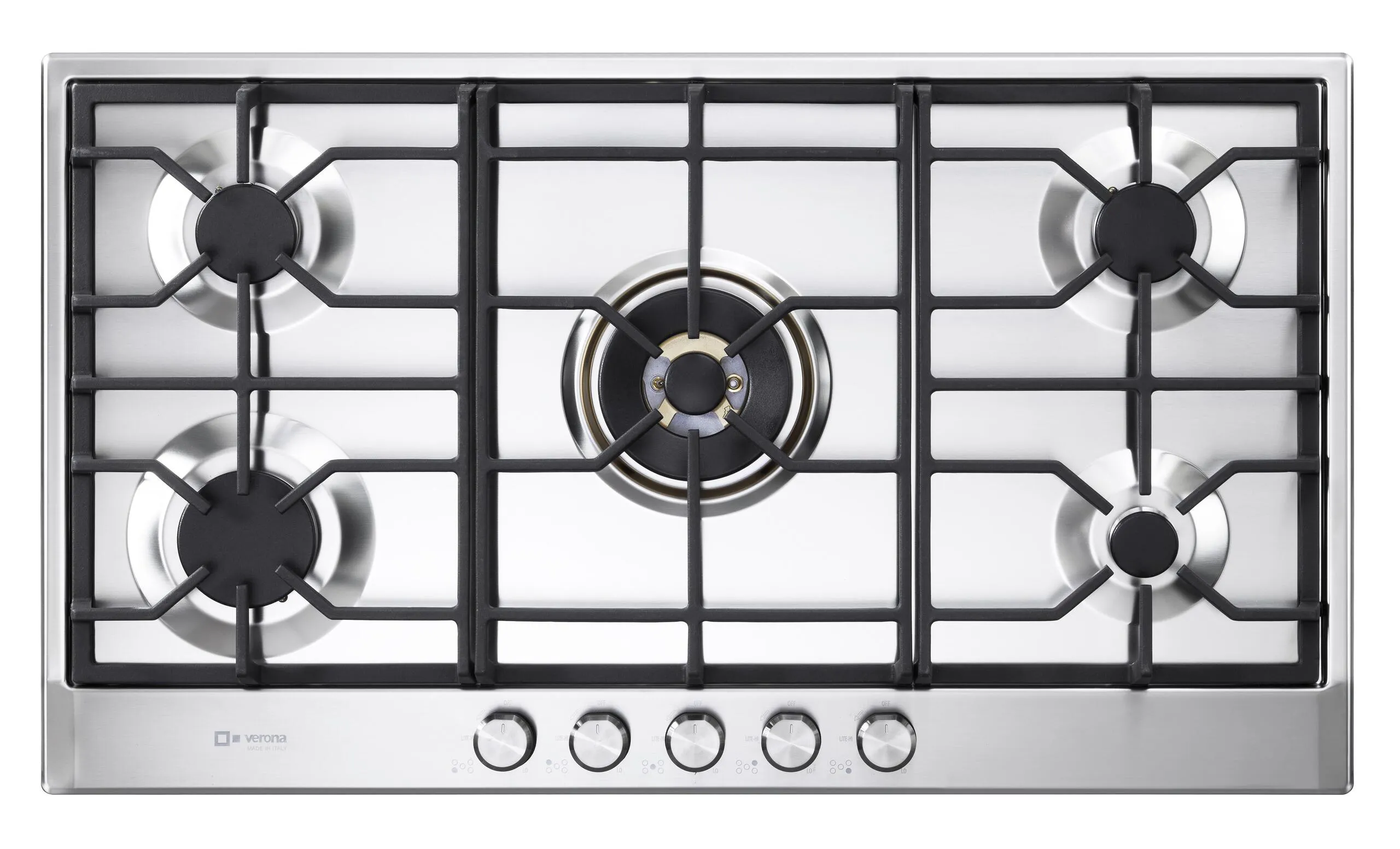 Verona VDGCT536FSS Verona 36" Designer Gas Cooktop-Brass Burners Ss Gas 4 burner gas range for kitchen