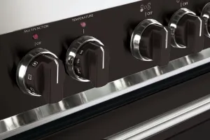 Verona VEKNDEESBLK Color Knob Set For Designer Single Oven Electric Range - Black Range Accessories drip pans for electric ranges