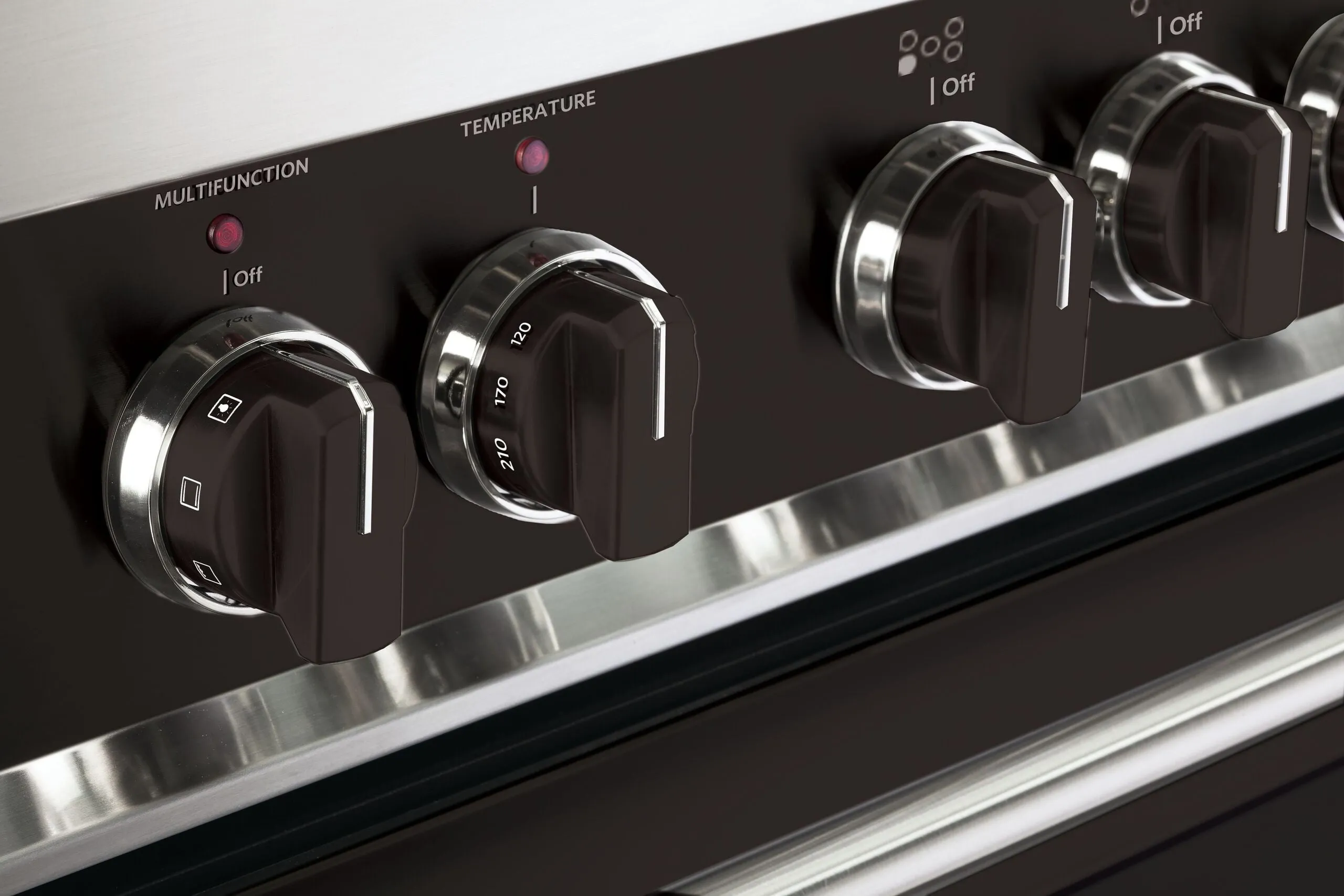Verona VEKNDEESBLK Color Knob Set For Designer Single Oven Electric Range - Black Range Accessories drip pans for electric ranges