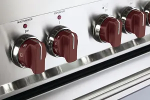Verona VEKNDEESBU Color Knob Set For Designer Single Oven Electric Range - Burgundy Range Accessories drip pans for electric ranges