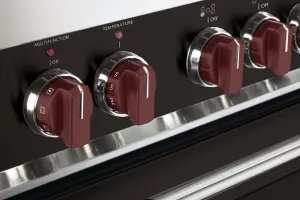 Verona VEKNDGESBU Color Knob Set For Designer Single Oven Dual Fuel Range - Burgundy Range Accessories drip pans for electric ranges