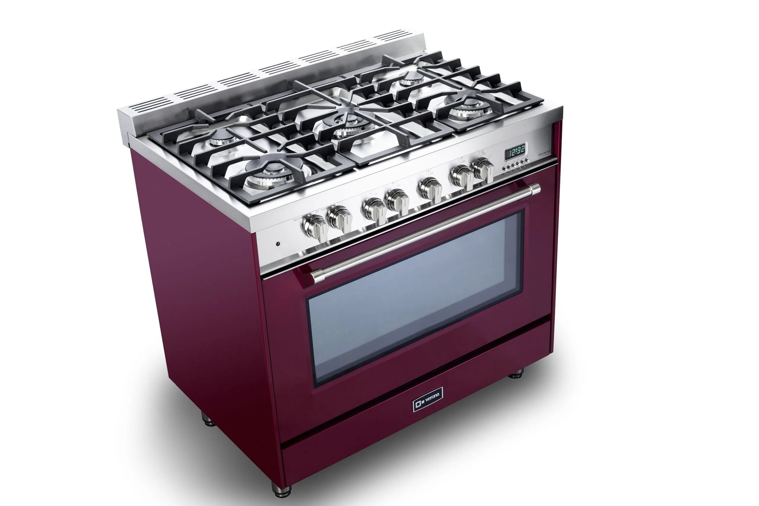 Verona VPFSGE365BU Burgundy 36" Dual Fuel Single Oven Range - Prestige Series