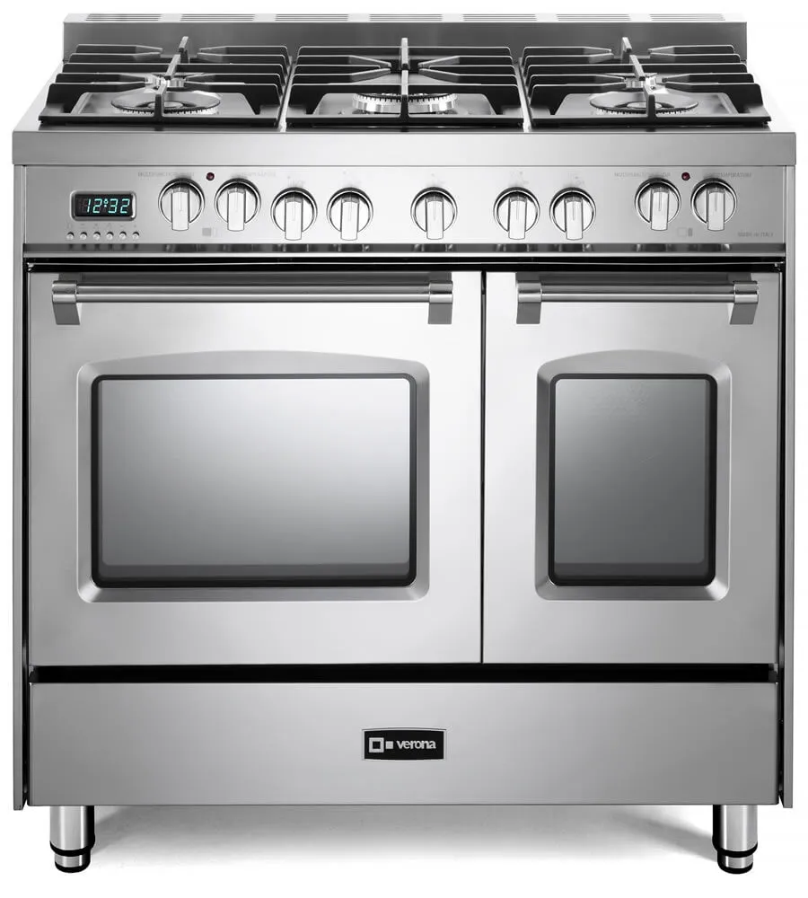 Verona VPFSGE365DSS Stainless Steel 36" Prestige Dual Fuel Double Oven Range Professional Ranges 6 burner professional gas range