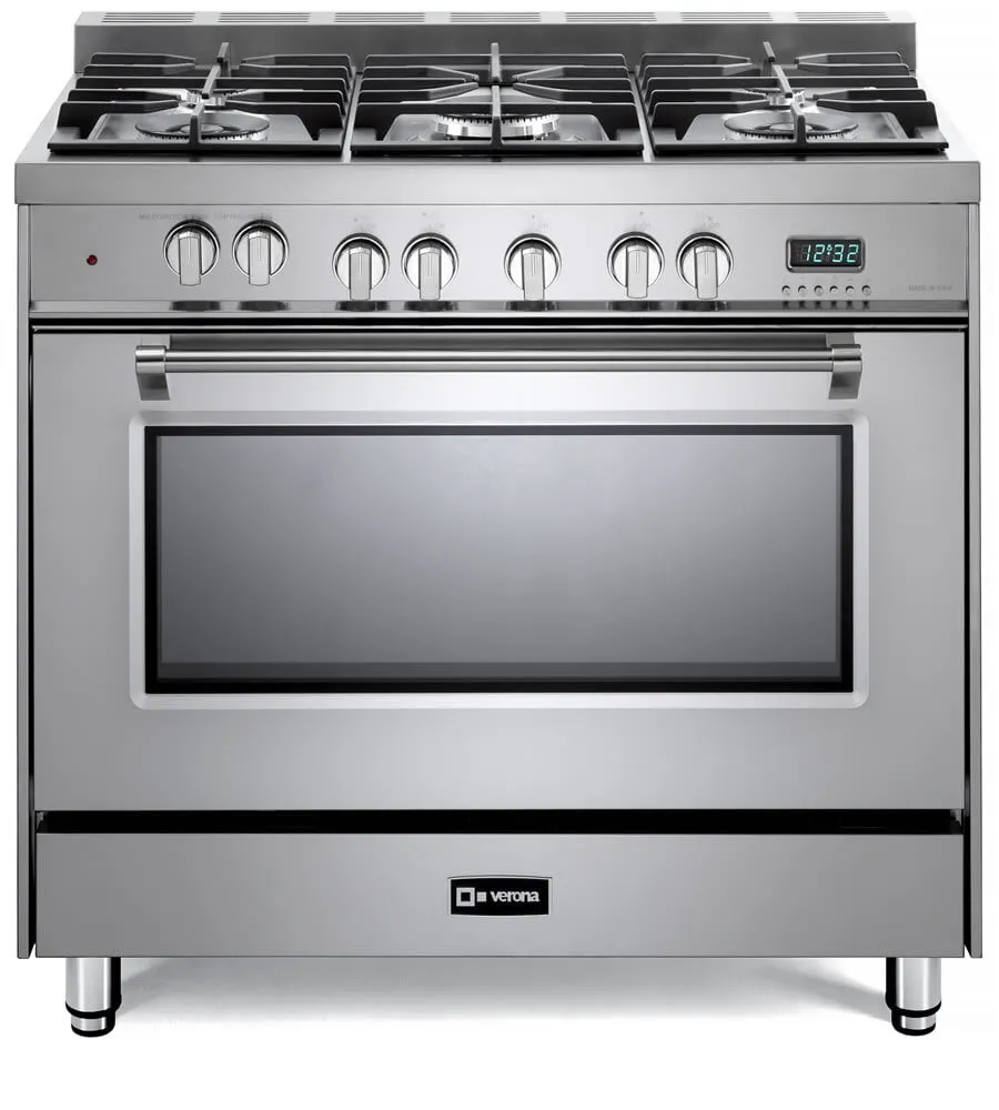 Verona VPFSGE365SS Stainless Steel 36" Dual Fuel Single Oven Range - Prestige Series Professional Ranges 6 burner professional gas range