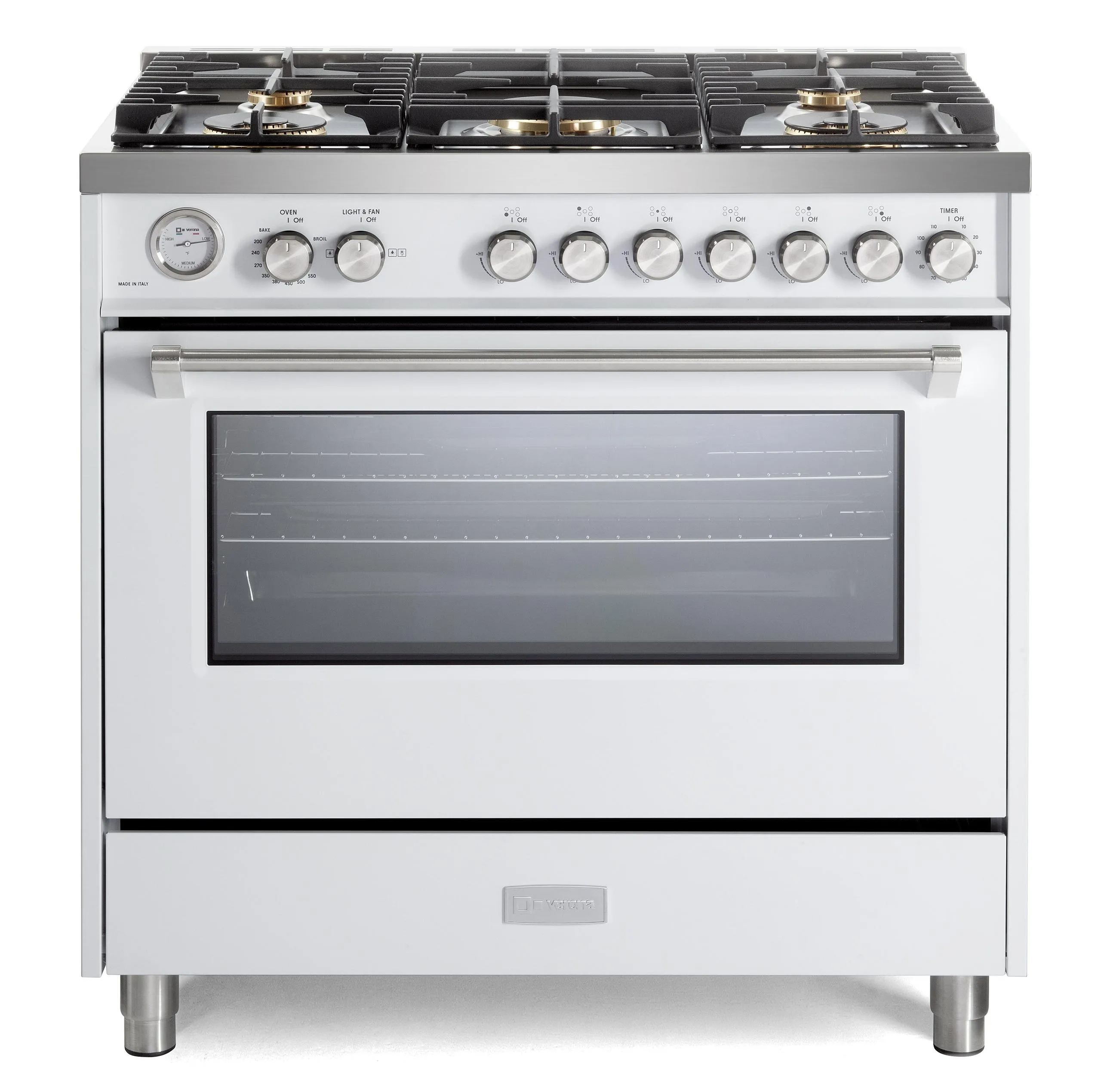 Verona VUFSGG365W Verona Ultima 36" Gas Range - White Freestanding Ranges freestanding dual fuel range 30 inch